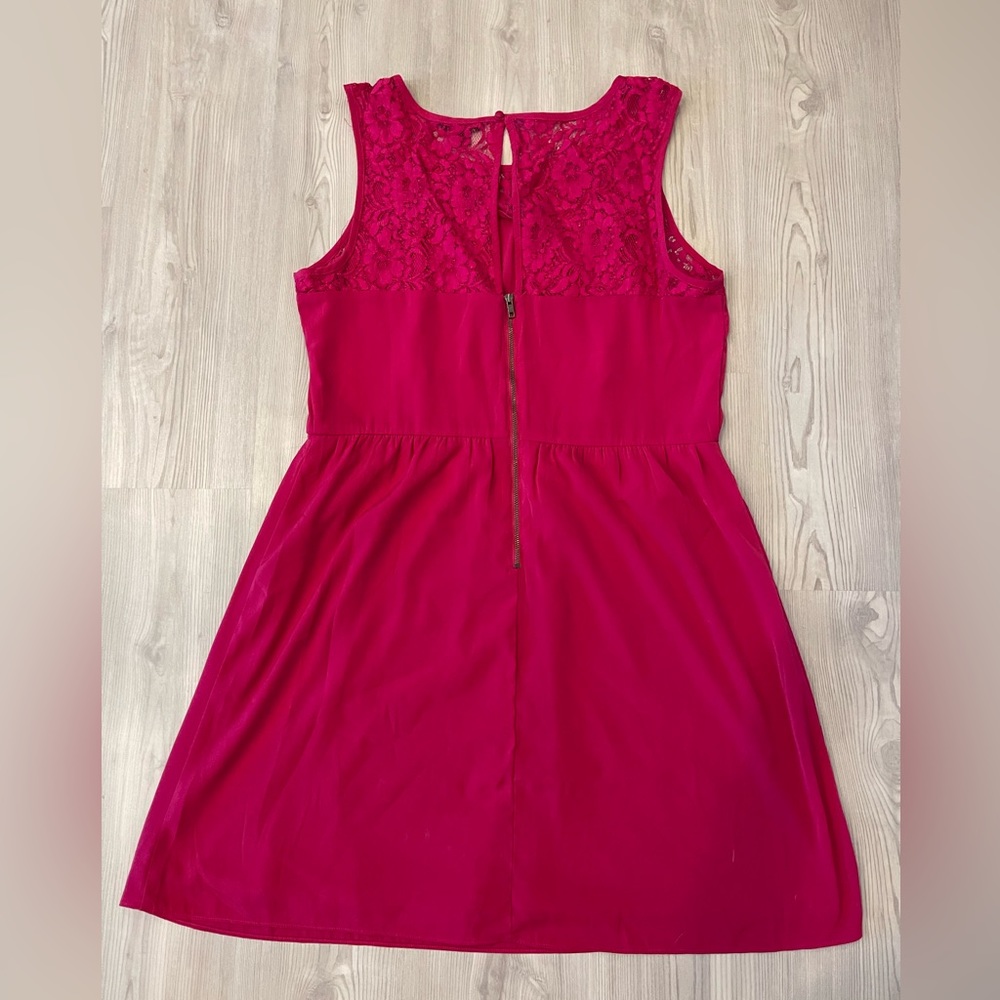 American Eagle Pink Sleeveless Dress with Lace Detail - Picture 6 of 7